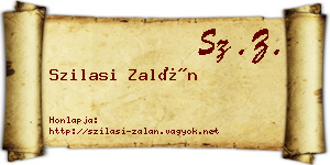 Szilasi Zalán névjegykártya